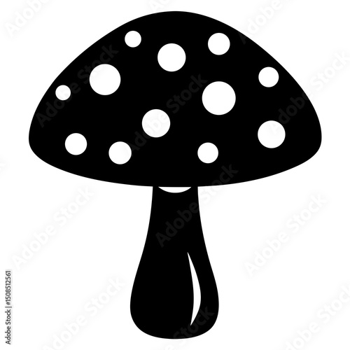 mushroom with spots on white background 