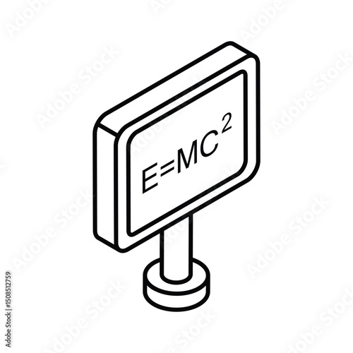 An amazing isometric icon of physics equation model