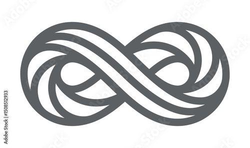 Vector black infinity symbol. Isolated on white background background.