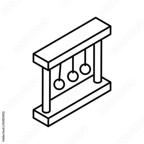 A visually appealing isometric outline icon of pendulum swing