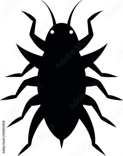Head louse silhouette vector illustration
