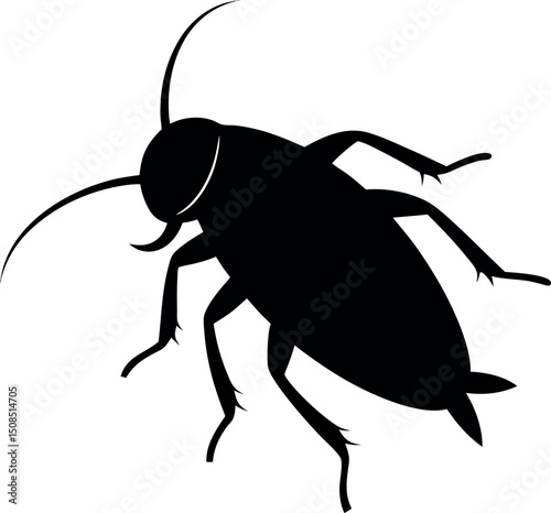 Longhorn beetle silhouette vector illustration