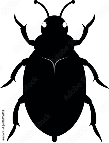 Ladybug black silhouette vector clipart