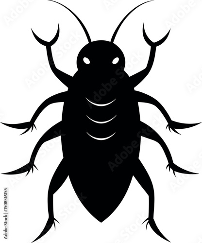 Head louse silhouette vector illustration