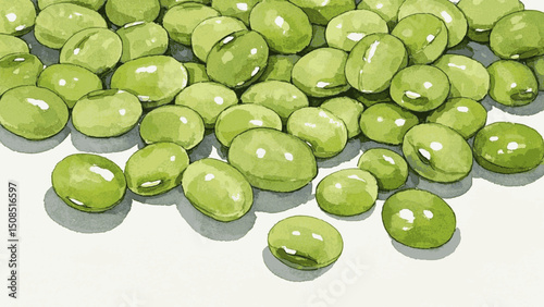 Slender Spear green beans isolated watercolor vector illustration svg