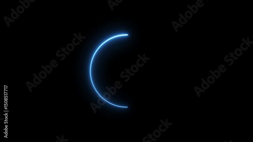 Wallpaper Mural Abstract beautiful blue line loading circle animation. black background HD 4k video.
 Torontodigital.ca