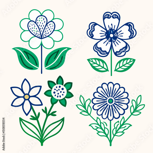 premium vector elegant watercolor folower