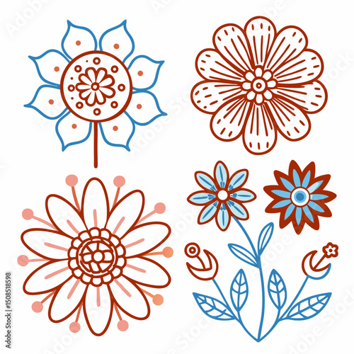premium vector elegant watercolor folower