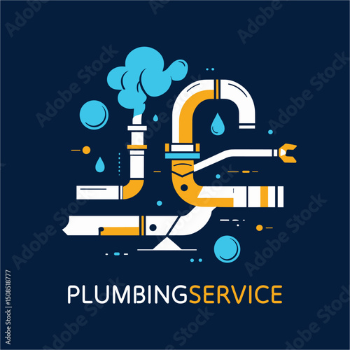 plumbing service modern logo vector