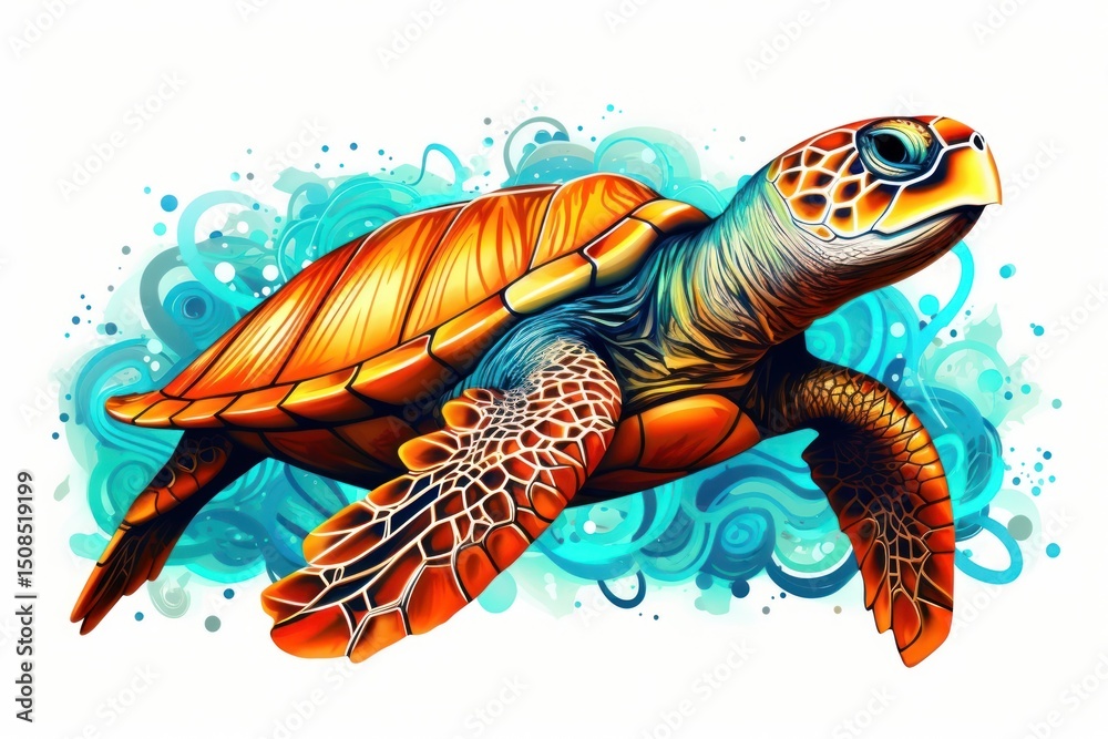 Fototapeta premium Reptile animal turtle sea.