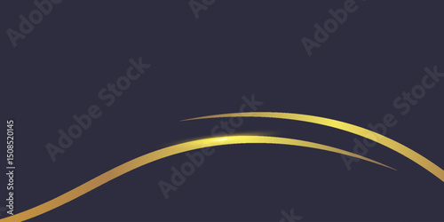 Sparkling luxury gold waves background on black background. Premium design for wallpaper, banner, poster.