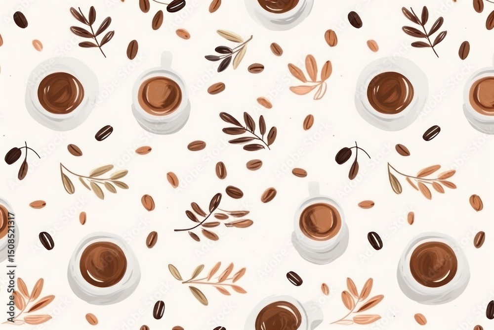 Obraz premium Coffee pattern backgrounds refreshment.