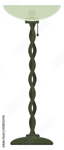 Living room floor lamp in flat design style (cut out)