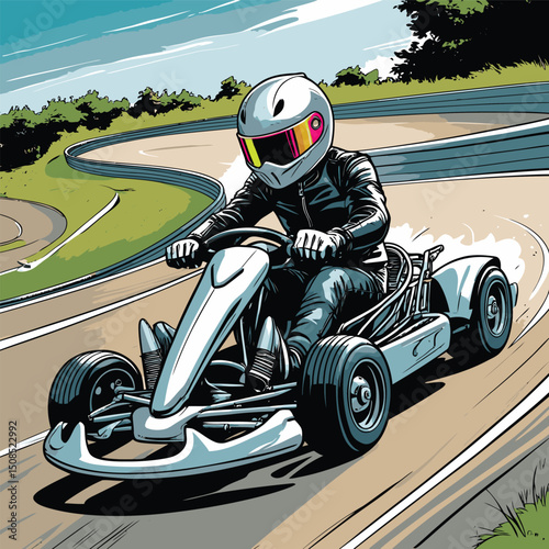 go kart vector art illustration for graphic design