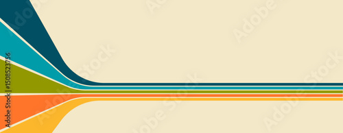 abstract background vector Banner. 1970s background pattern. Vintage, warm, bright colors