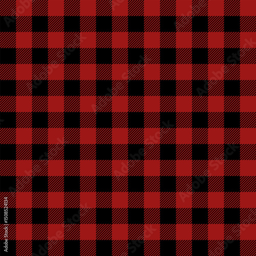 red and black checkered tablecloth