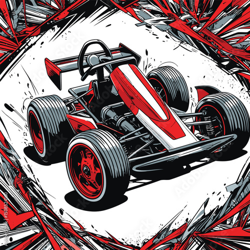 go kart vector art illustration for graphic design