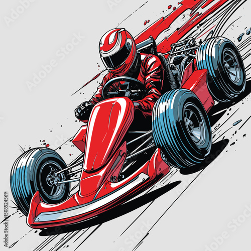 go kart vector art illustration for graphic design