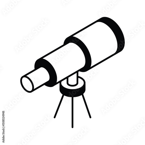 Check out this isometric glyph icon of telescope