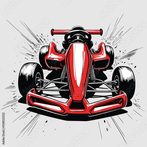 go kart vector art illustration for graphic design