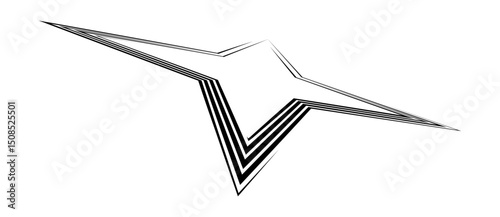 Abstract background with dynamic black lines in star shape. Perspective view with distortion.