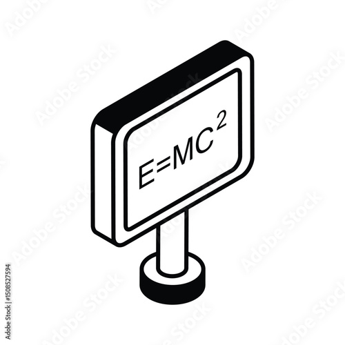 An amazing isometric icon of physics equation model