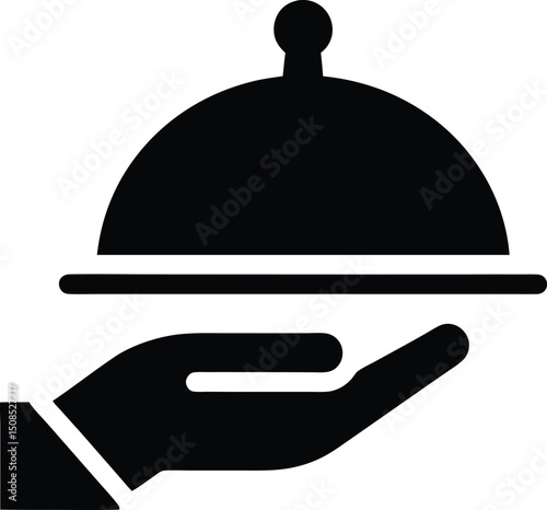  waiter with tray vector
