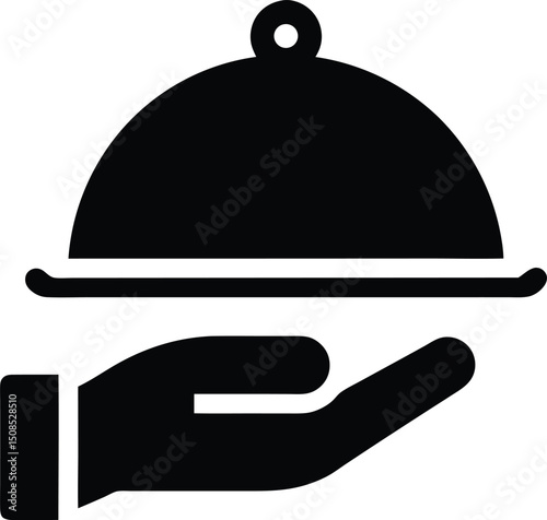  waiter with tray vector