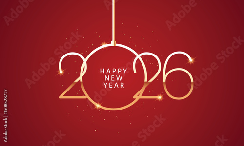 2026 Happy New Year Background Design. Greeting Card, Banner, Poster. Vector Illustration.