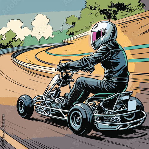 go kart vector art illustration for graphic design