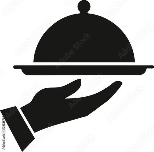  waiter with tray vector