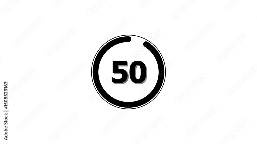 Circle countdown timer one minute animation from 55 to 0 second animation on black background with alpha channel, 55 second countdown timer, Countdown video 4k video Circle countdown timer one minute animation from 55 to 0 second animation on black background with alpha channel, 55 second countdown timer, Countdown video 4k video
