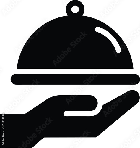 waiter with tray vector