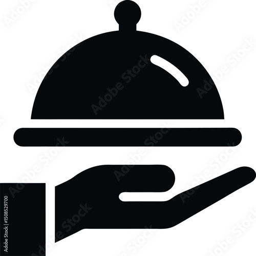  waiter with tray vector