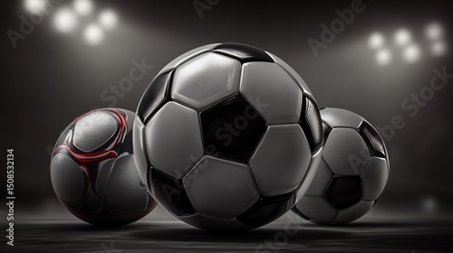 Soccer Balls Stadium Night Game Sport.