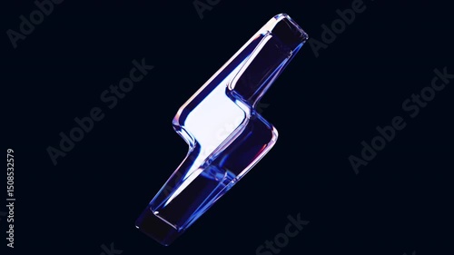 Lightning glass icon with dispersion on alpha channel loop.