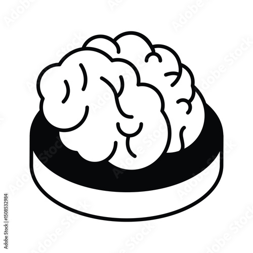 Trendy isometric style icon of a brain