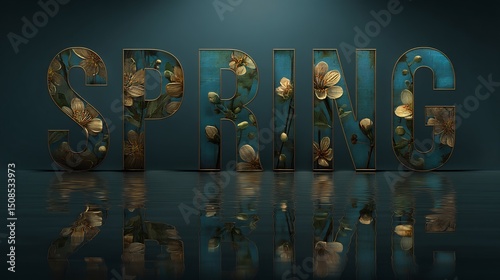 Spring Flowers Textured Design Background.