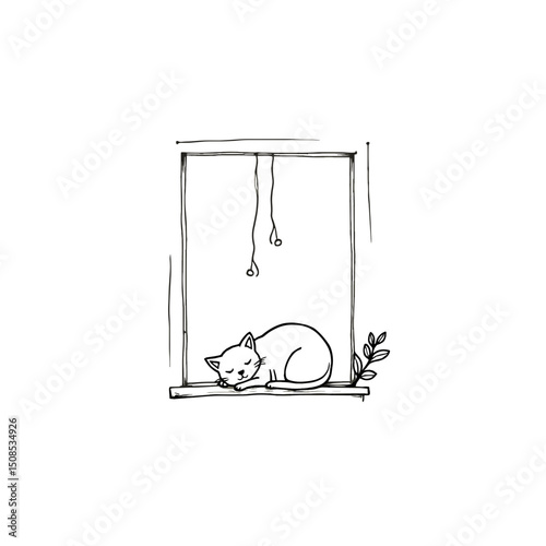 Minimalist Hand-Drawn Line Art Illustration