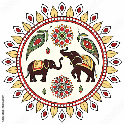Intricate Mandala Art Vector | Boho Floral Mandala Design | Symmetrical Line Art for Coloring Pages, Tattoos, Cricut, and Digital Downloads