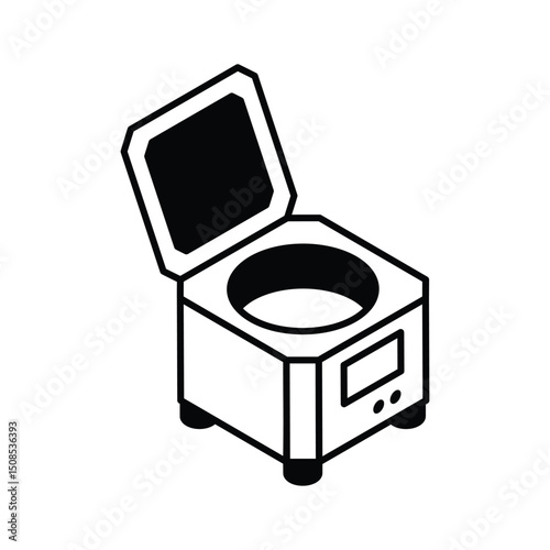Visually appealing isometric glyph icon of centrifuge