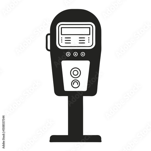 Parking Meter with Digital Display vector icon