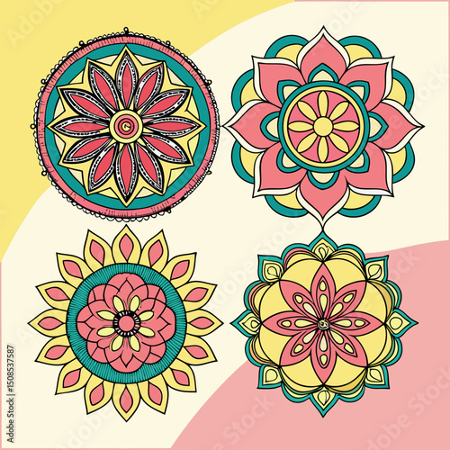 Intricate Mandala Art Vector | Boho Floral Mandala Design | Symmetrical Line Art for Coloring Pages, Tattoos, Cricut, and Digital Downloads