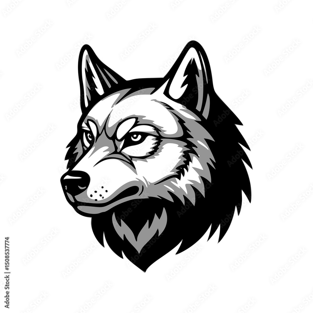 Naklejka premium Wolf Head Vector Logo Illustration