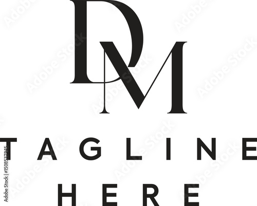 dm logo design vector DM logo letter design on luxury background. MD logo monogram initials letter concept. DM icon logo design