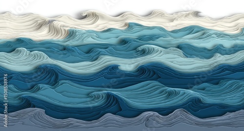 Abstract Geometric Ocean Waves Design
