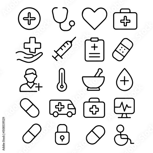set of medical icons