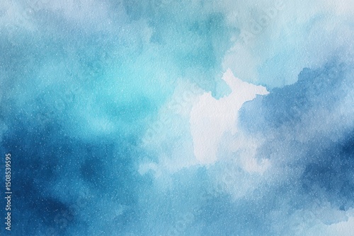 Abstract Watercolor Background With Blue And White Colors