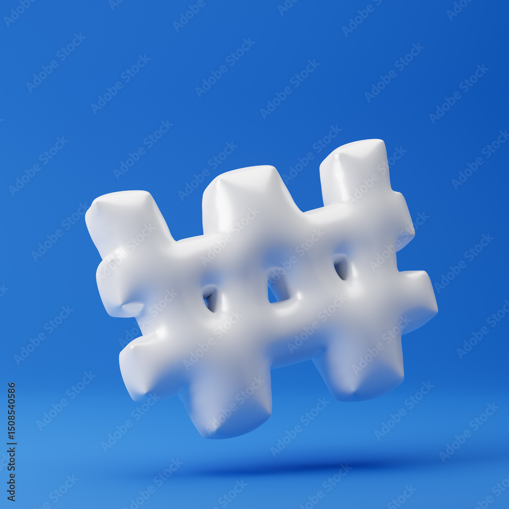 Obraz premium Inflated won icon isolated over blue background. 3D rendering.