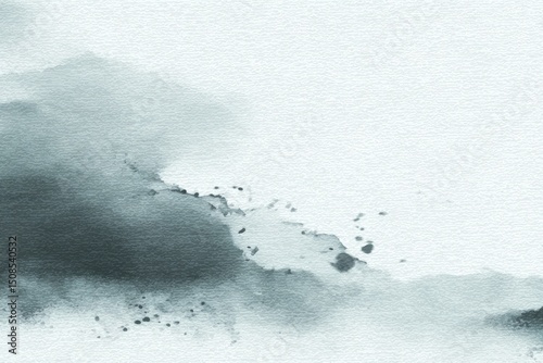 Abstract Grey Blue Watercolor Painting Background